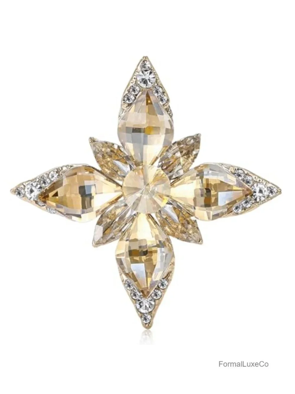 Vintage Rhinestone Brooch Pin Elegant Crystal Jewelry Gift for Women